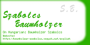 szabolcs baumholzer business card